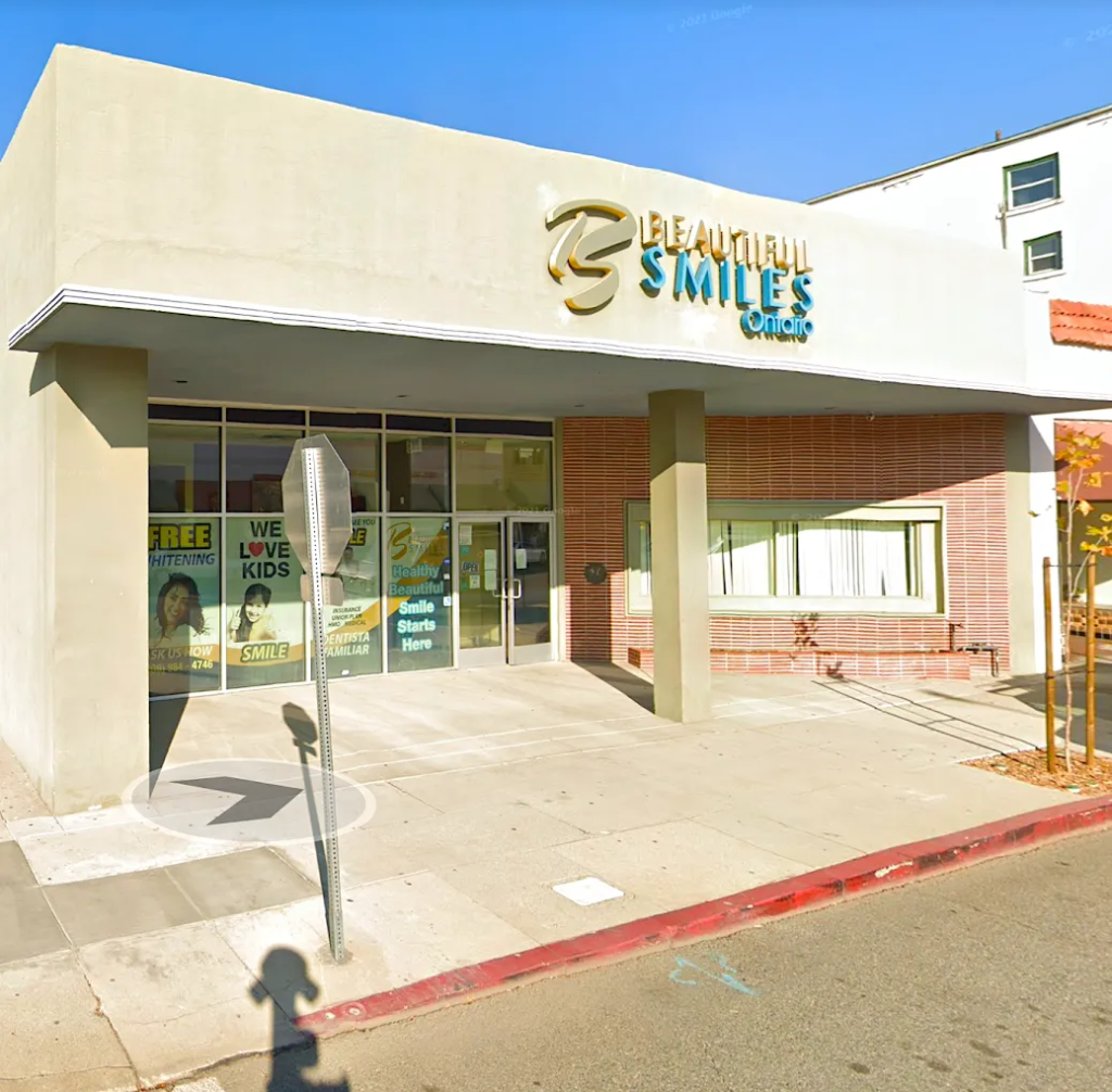 building facade image of the outside of beautiful smiles Ontario, dental office in ontario california