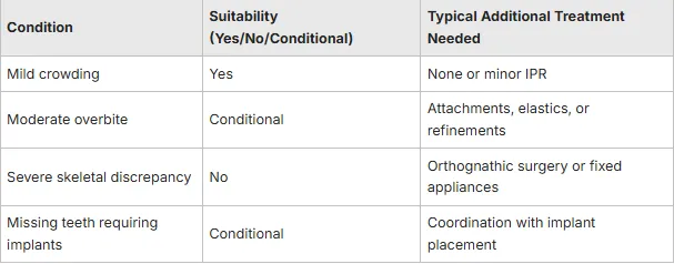 chart explaining different types of crooked teeth