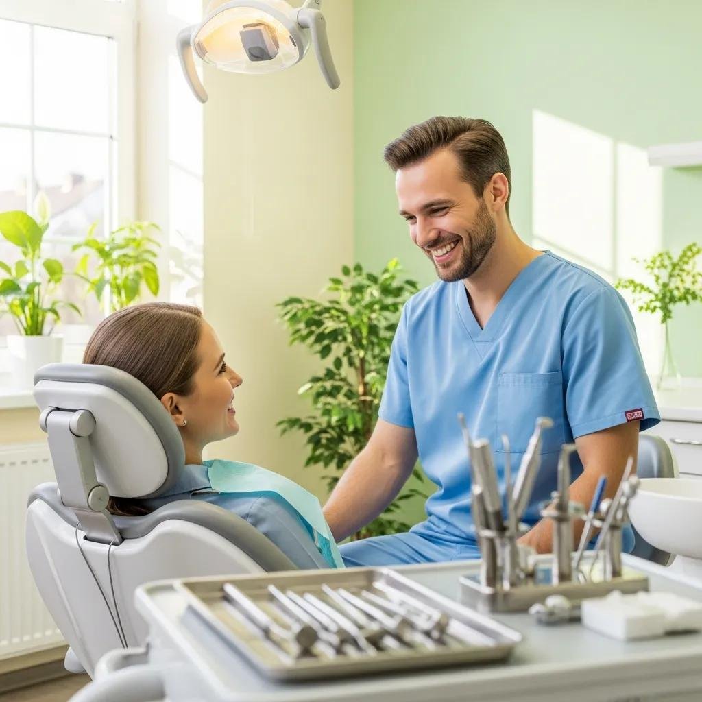 Dental office scene promoting comfort and alleviating dental anxiety
