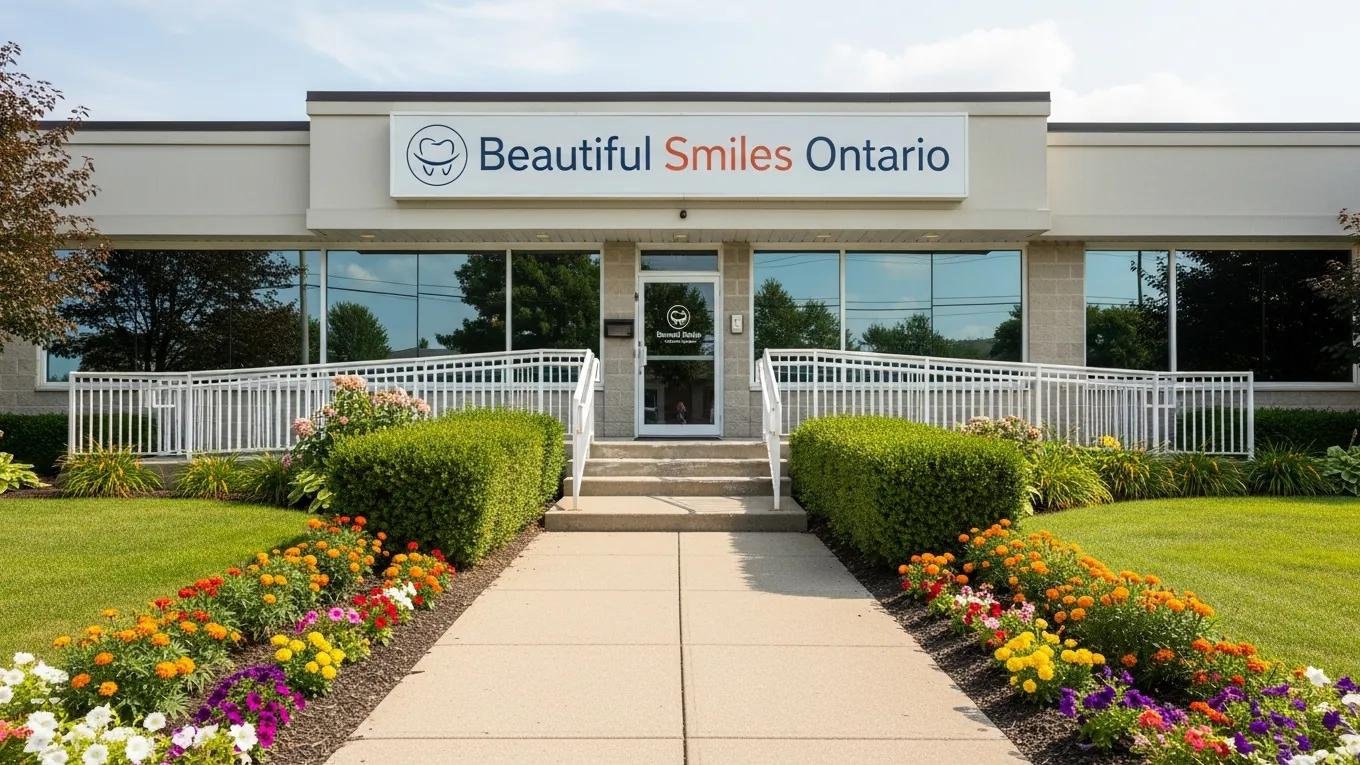 Beautiful Smiles Ontario dental clinic exterior emphasizing same-day appointments