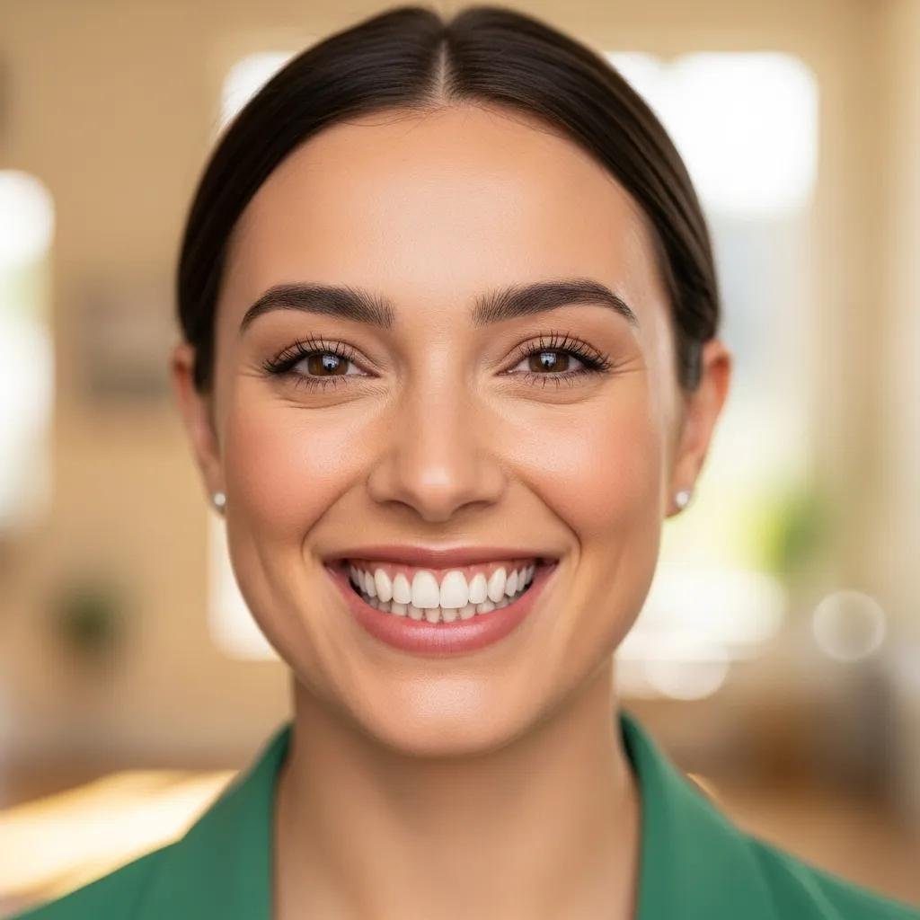 Smiling person with natural-looking teeth showcasing dental implant benefits.