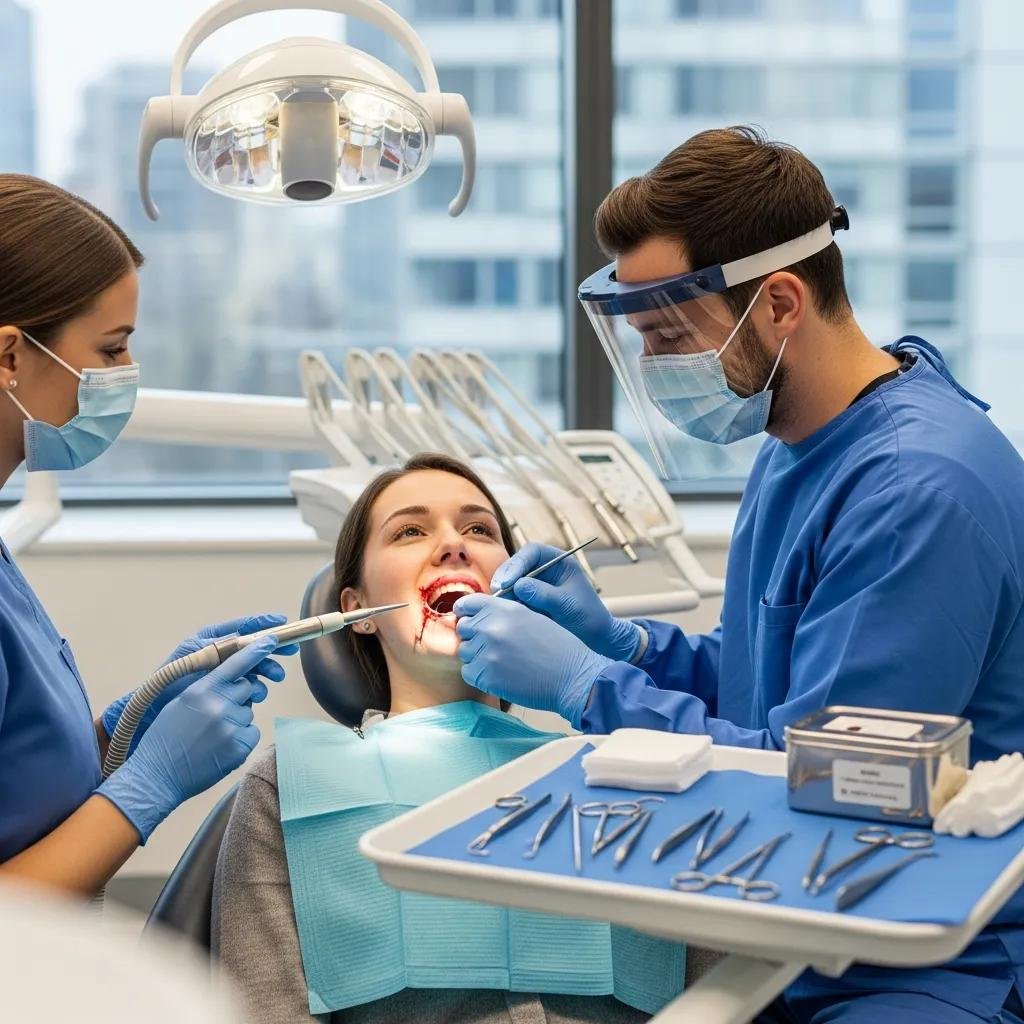 Emergency dental care for soft tissue injuries in a clinical setting