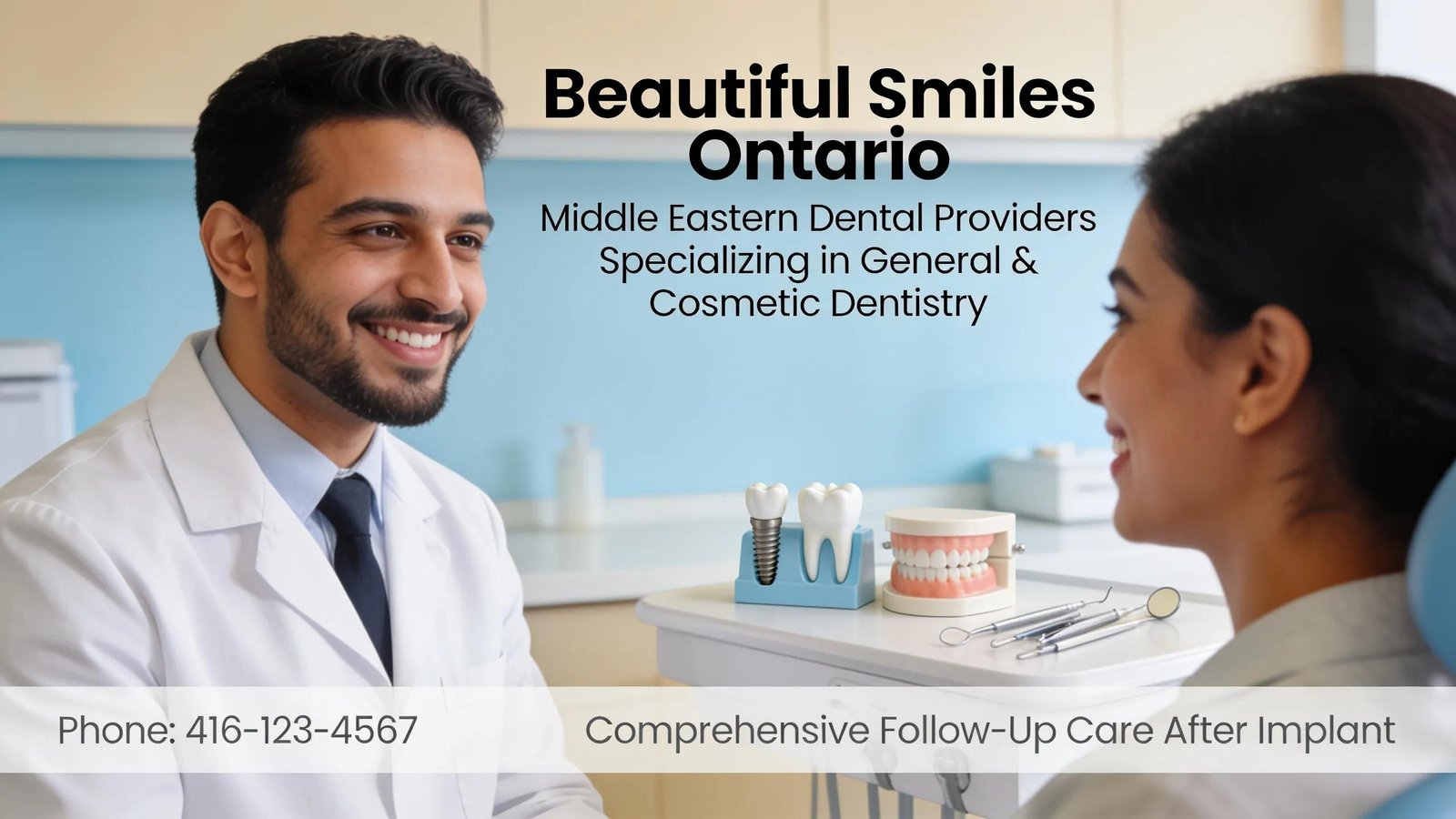 Beautiful Smiles Ontario's providers specialize in general and cosmetic dentistry, supporting follow-up care after implant