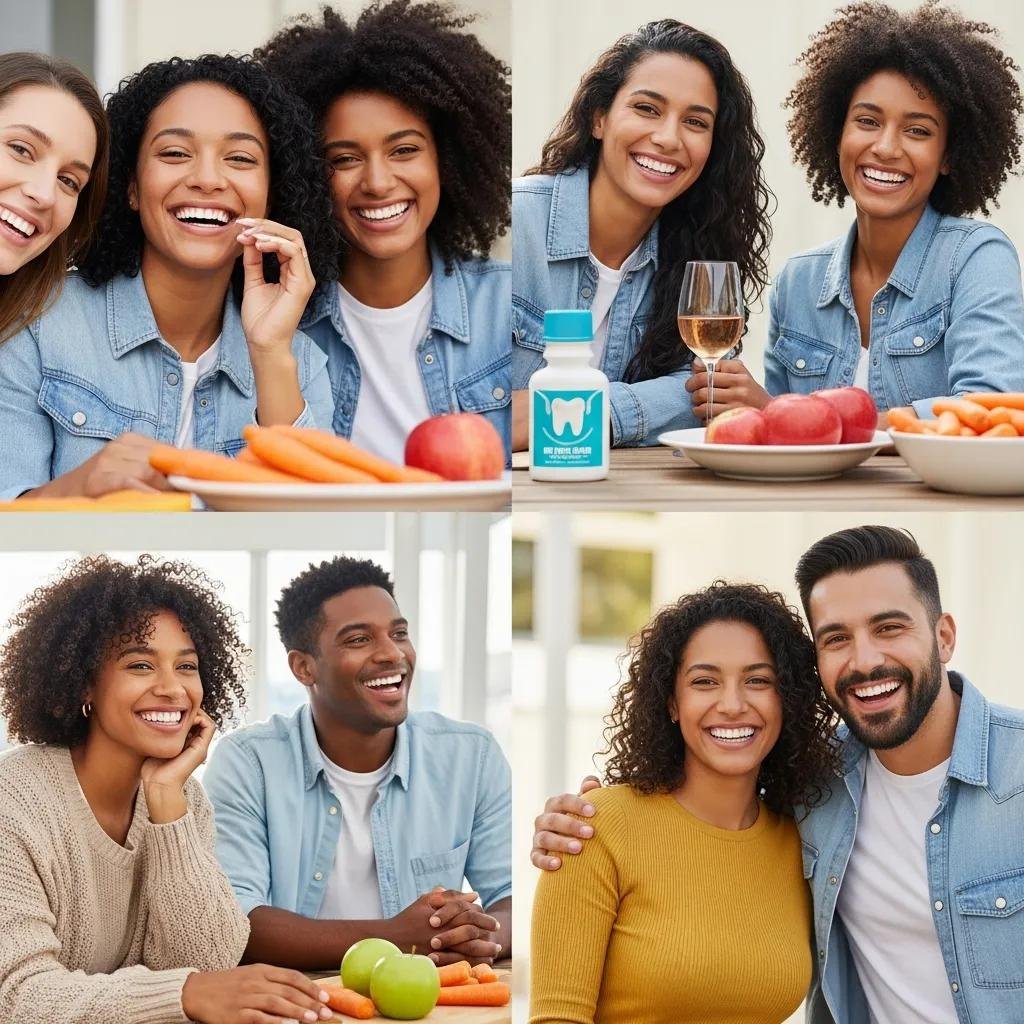 Diverse group of people in Ontario, CA, smiling confidently, representing fresh breath and healthy oral hygiene